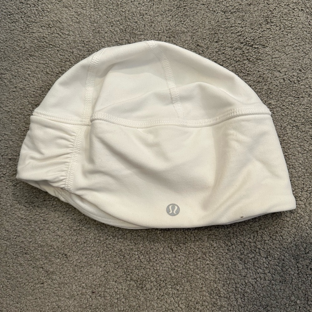 Lululemon White Beanie